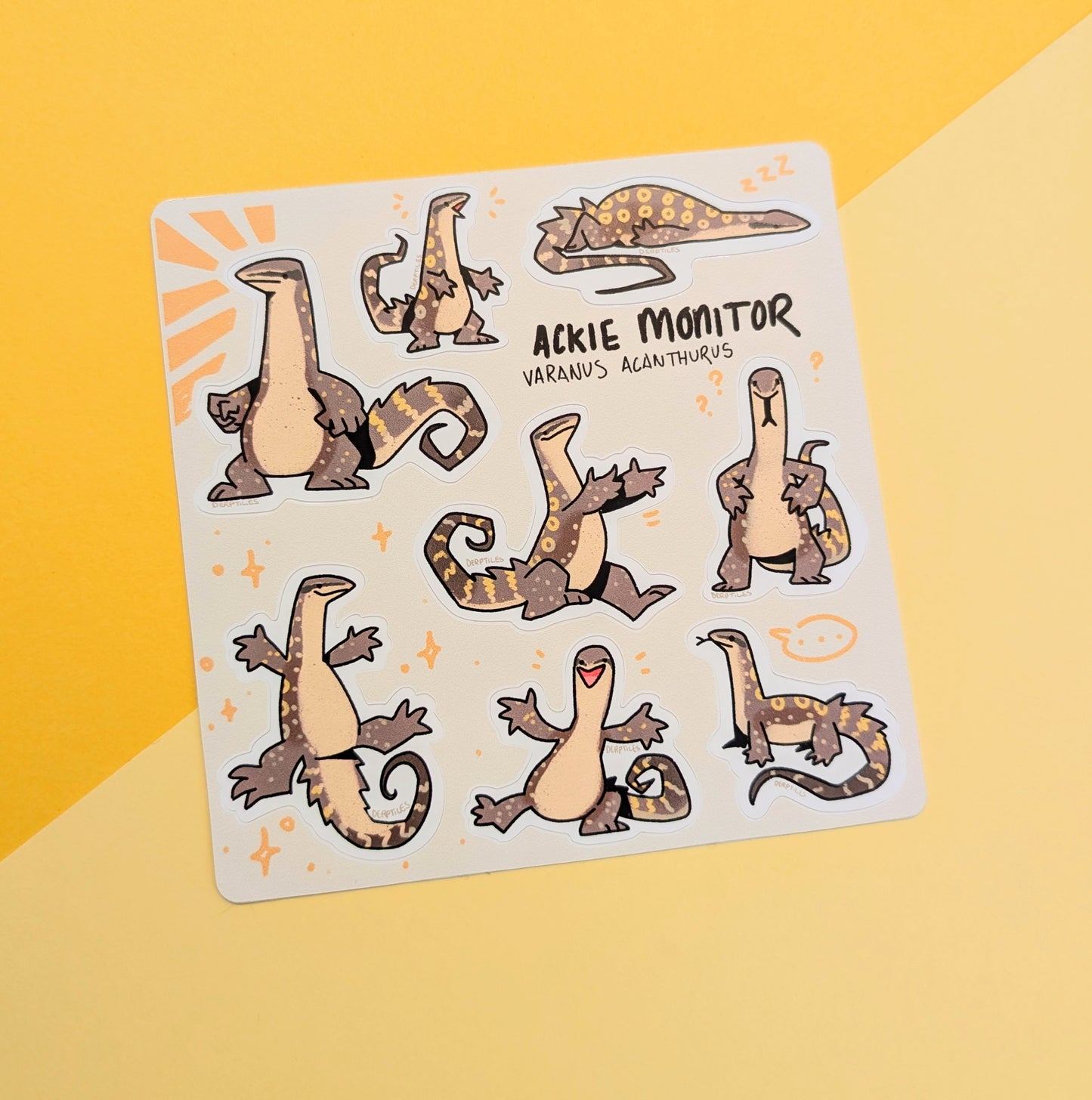Ackie Monitor (Varanus Acanthurus) Sticker Sheet