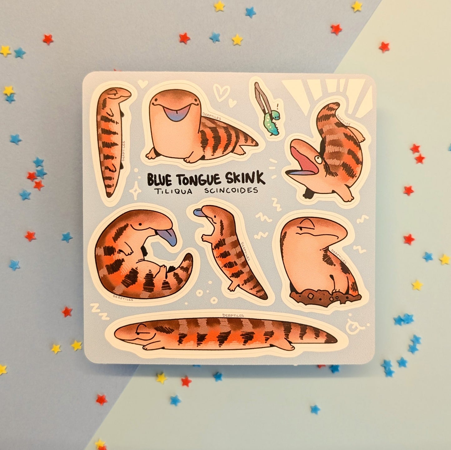 Blue Tongue Skink (Tiliqua Scincoides) Sticker Sheet