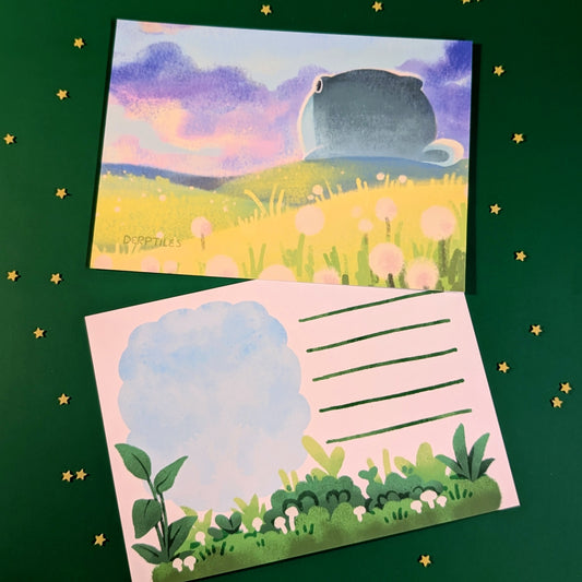 Dandelion Field Frogwhale Postcard