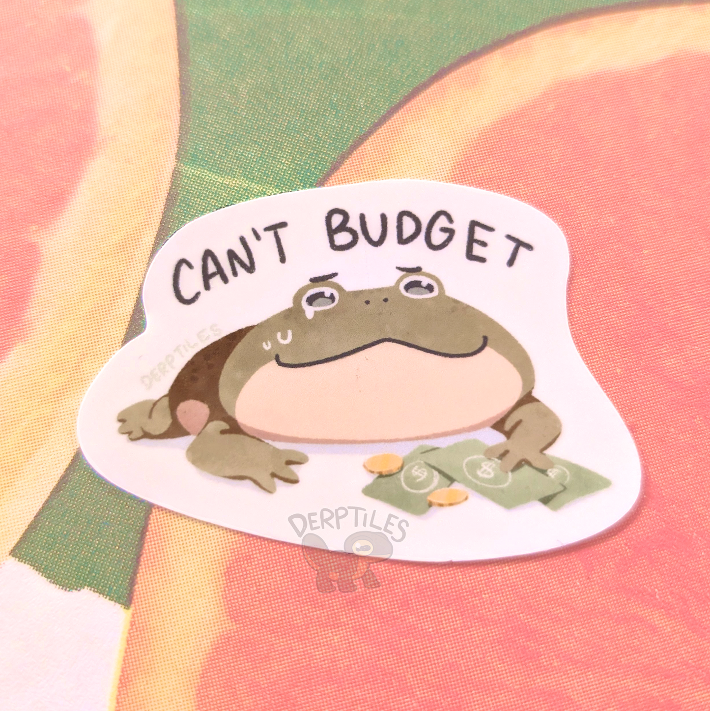 "Can't Budget" Frog Sticker