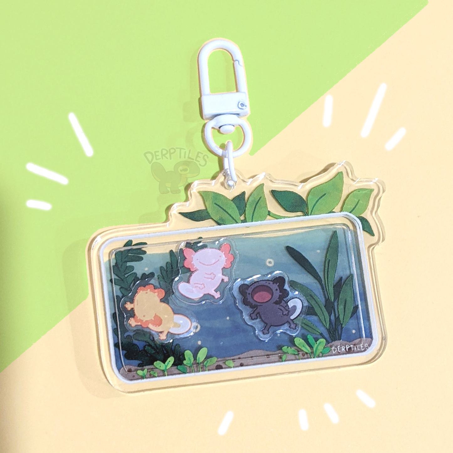 Axolotl Tank Charm (Shake-able!)