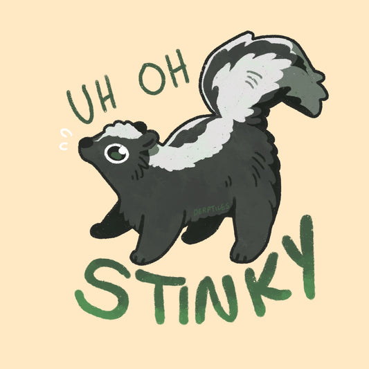 "Uh Oh Stinky" Skunk Sticker