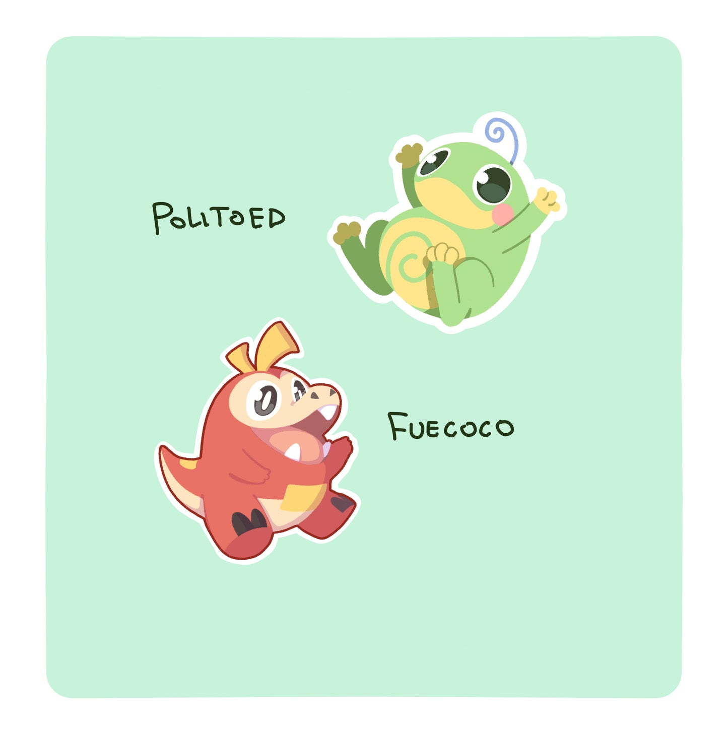 Herptile Pokemon Die-Cut Stickers