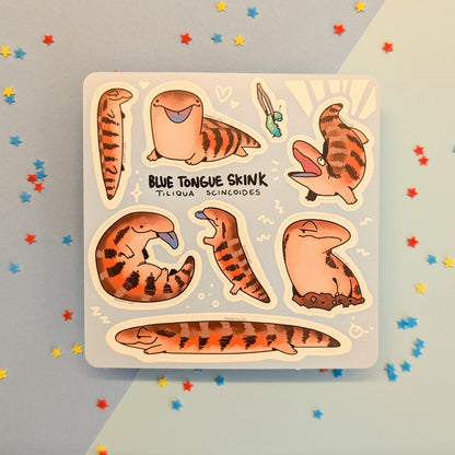 Blue Tongue Skink (Tiliqua Scincoides) Sticker Sheet