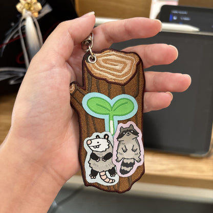 Log Embroidered Keychain