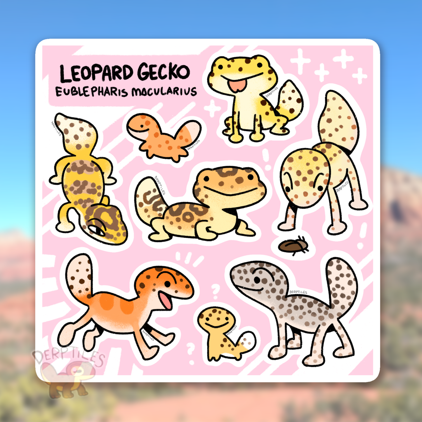 Leopard Gecko (Eublepharis Macularius) Sticker Sheet