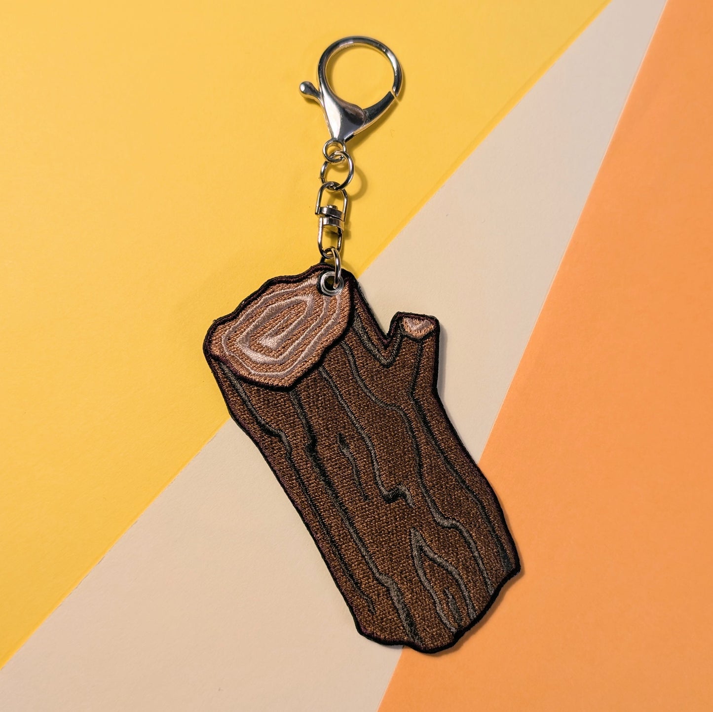 Log Embroidered Keychain