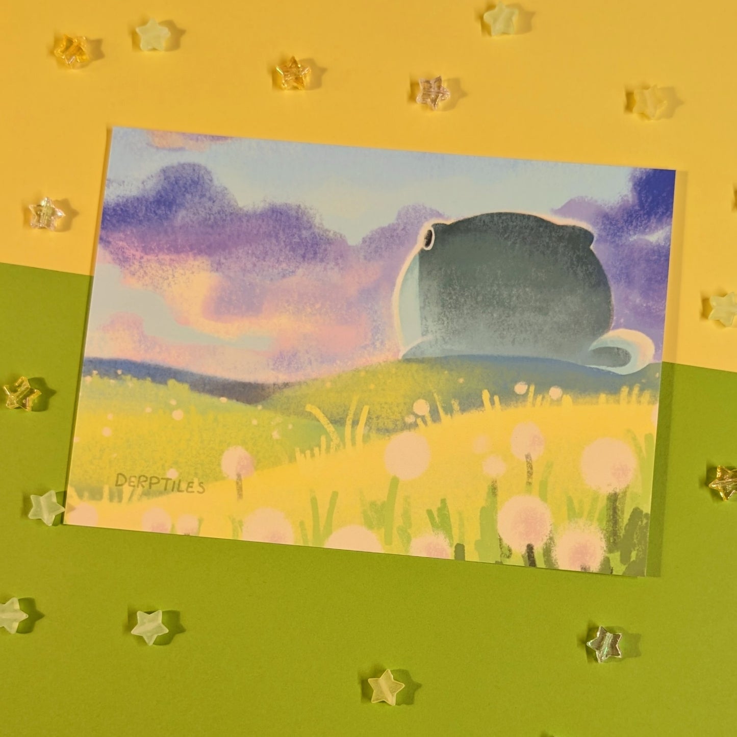 Dandelion Field Frogwhale Postcard