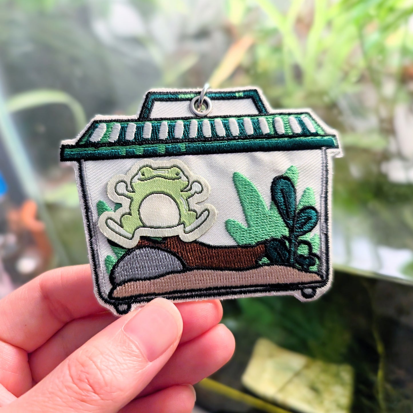 Terrarium Embroidered Keychain
