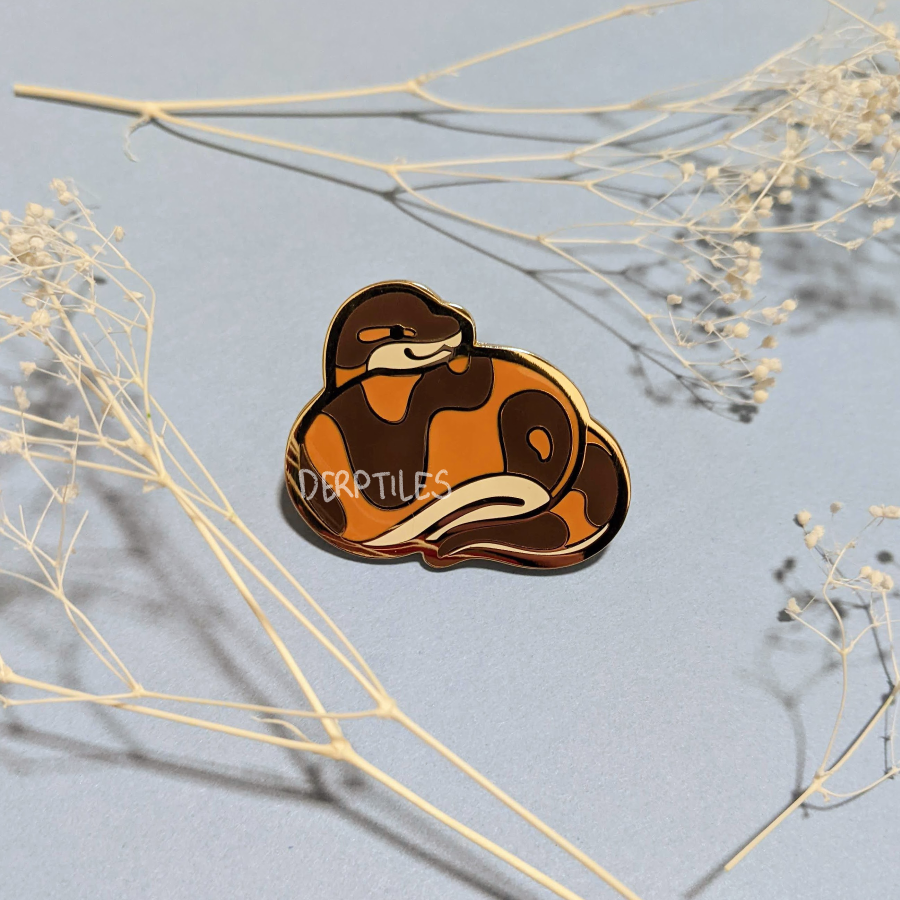 Ball Python Enamel Pin – Derptiles
