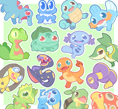 Herptile Pokemon Die-Cut Stickers