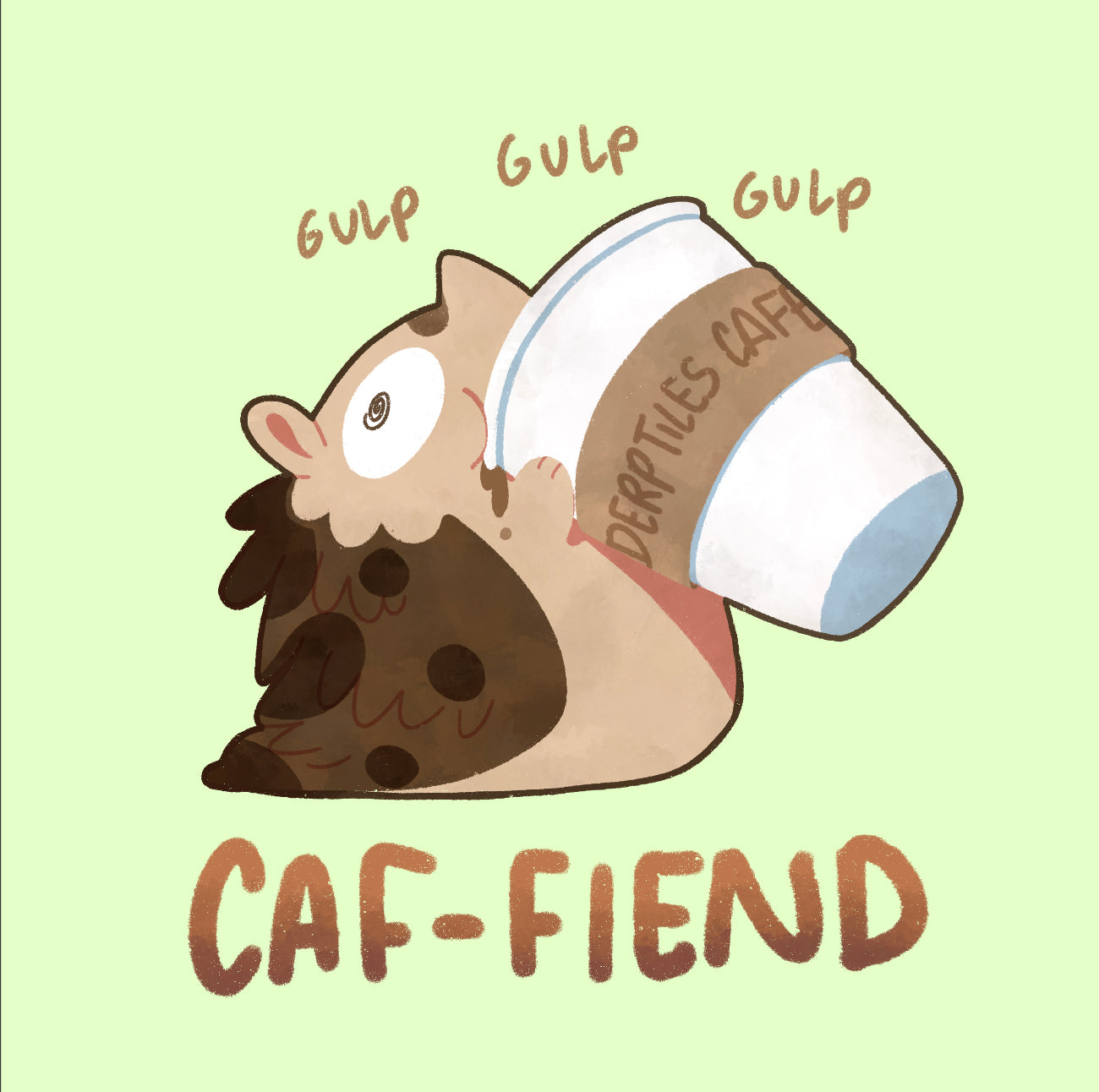 "Caf-fiend" Hiki Sticker