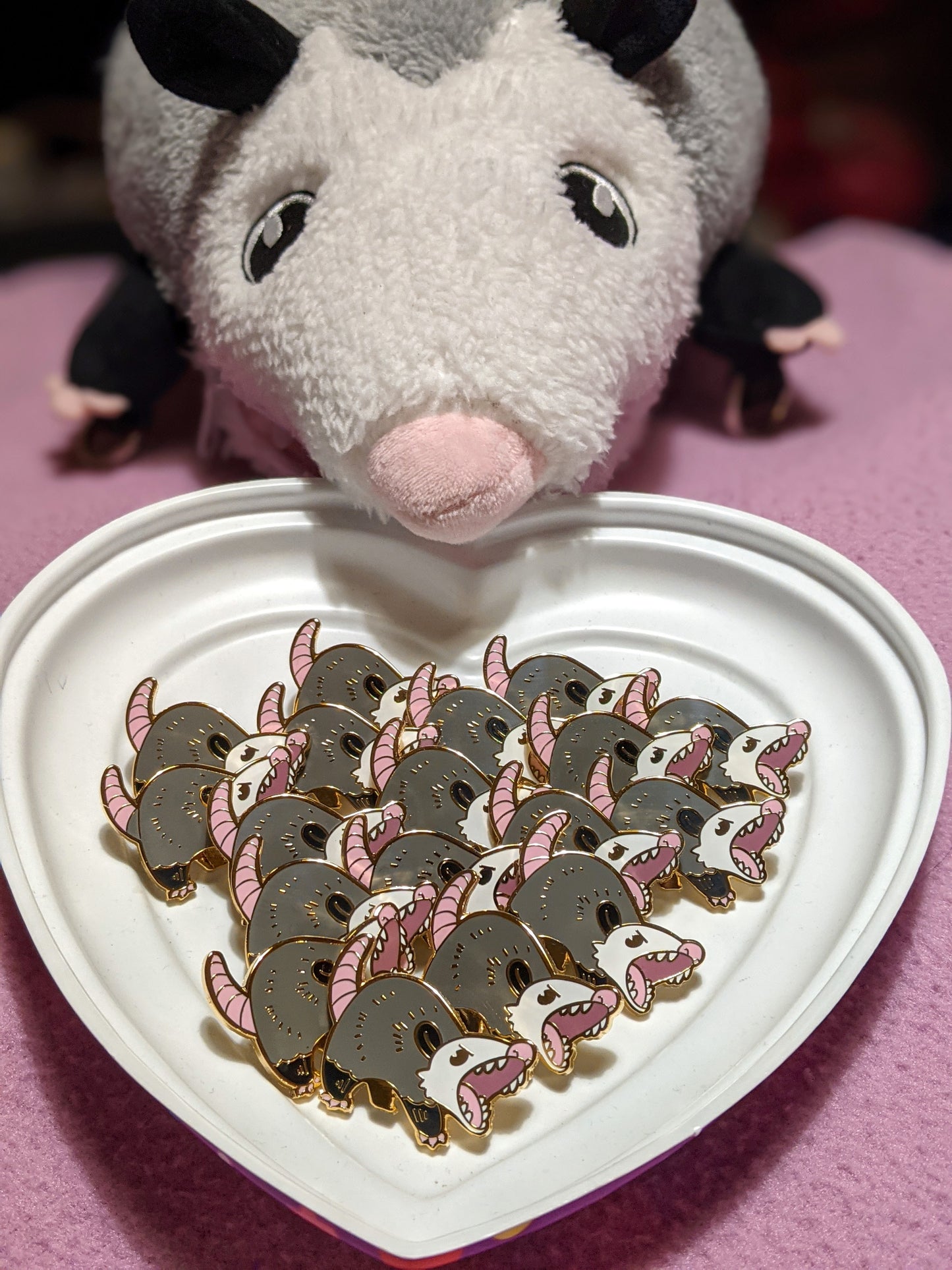 Angry Opossum Enamel Pin