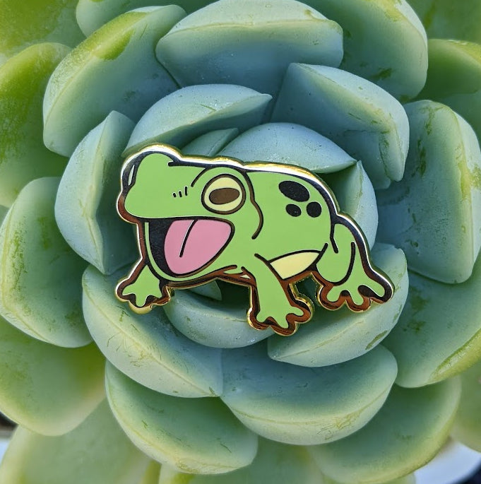 Yelling Frog Enamel Pin