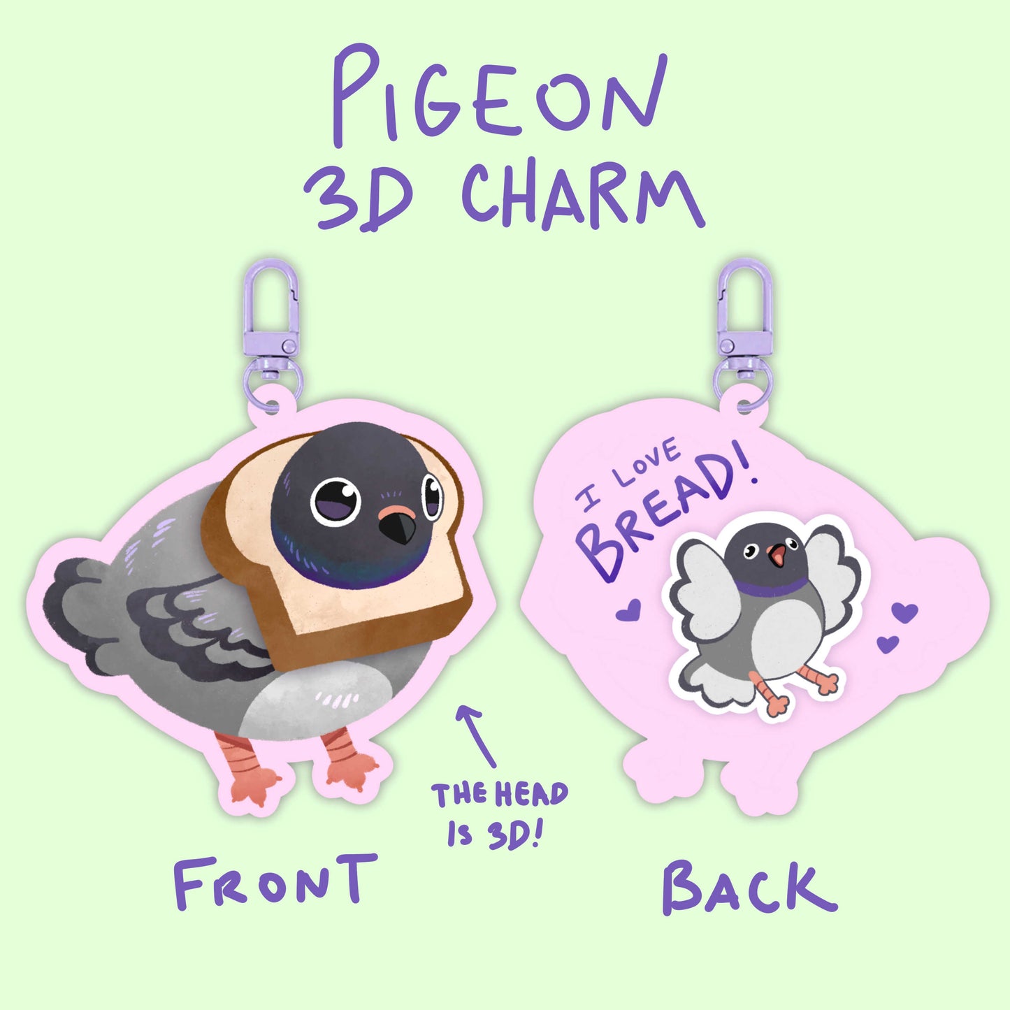 3D Bread Birb Charm