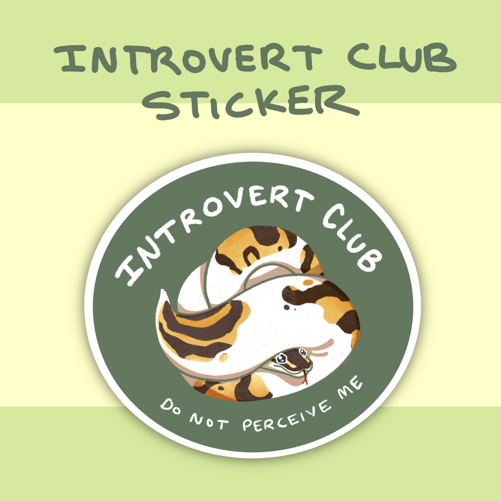 Introvert Sticker Introvert Club Sticker – Derptiles