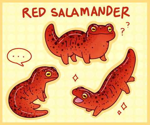 Red Salamander Sticker Sheet