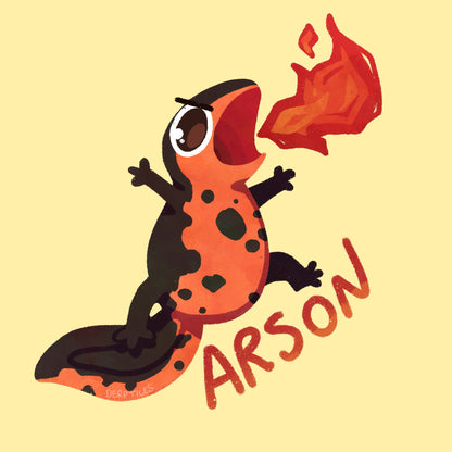 "Arson" Firebelly Newt Sticker