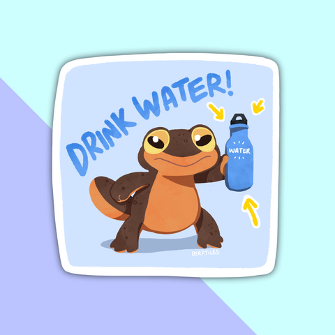 "Drink Water" Die-Cut Noot Sticker