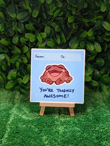 Sticker Card: "You're Toadally Awesome!" Toad Edition