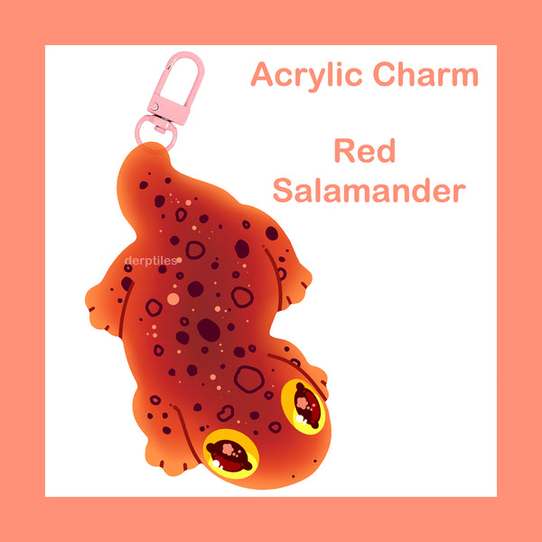 Semi-Transparent Red Salamander Charm