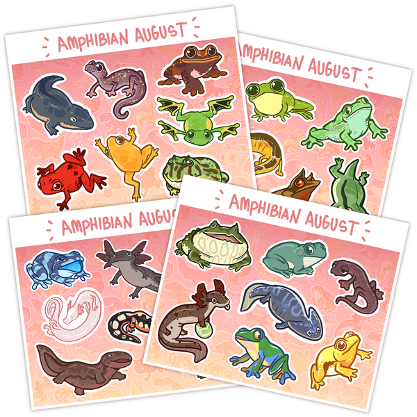 "Amphibian August" Sticker Sheets