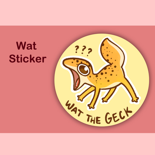 "Wat the Geck???" Leopard Gecko Sticker